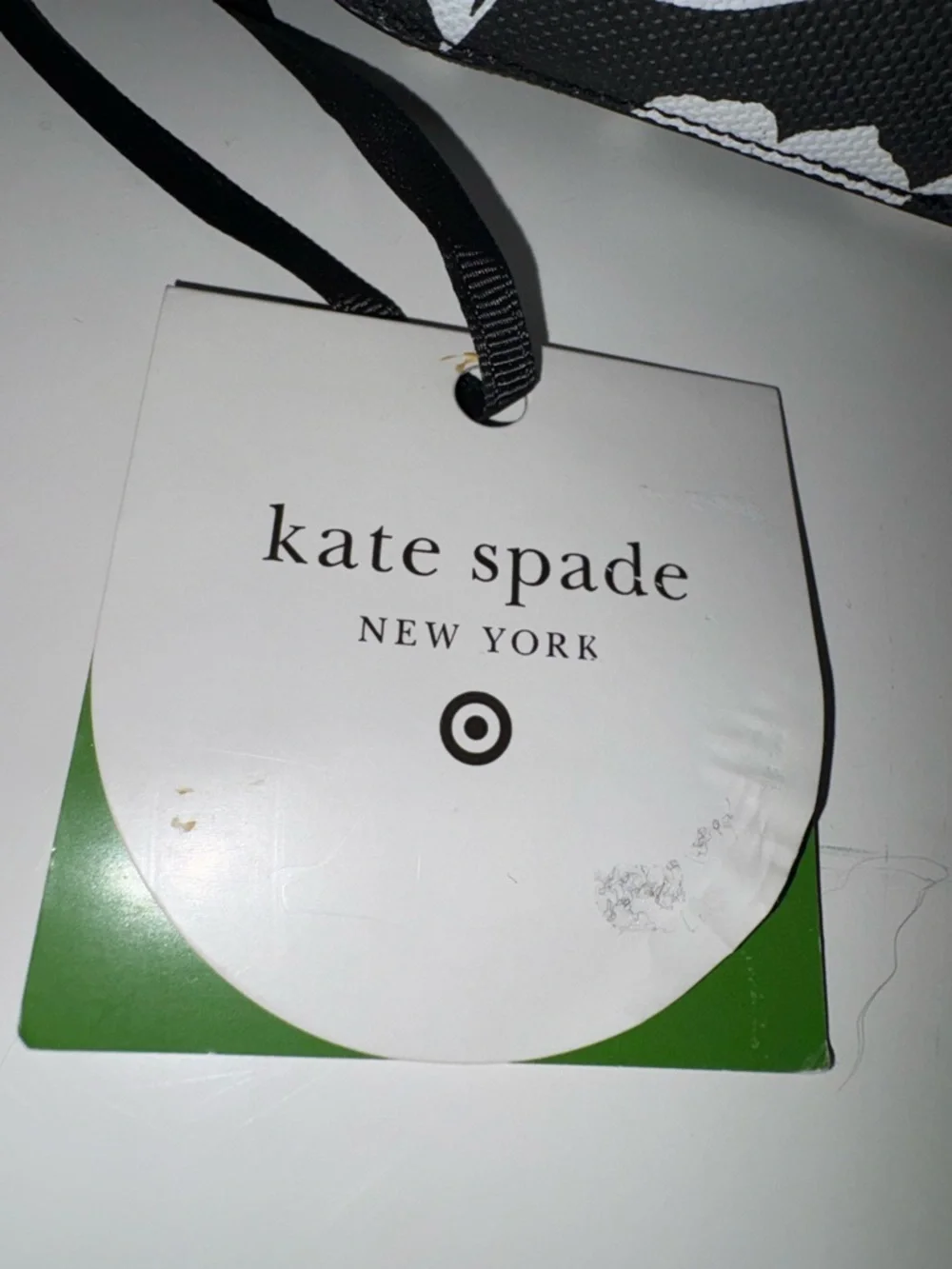 SOLD. Kate Spade Black & White Floral Mini Zip Pouch / Coin Case NWT
